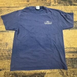 Hanes‎ Beefy T Navy Strike Fighter Squadron VFA 22 T Shirt Mens Large Navy Blue